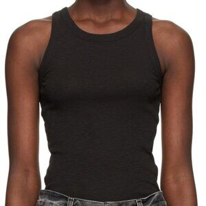 Frame Black Cotton Boyfriend Racer Tank Top